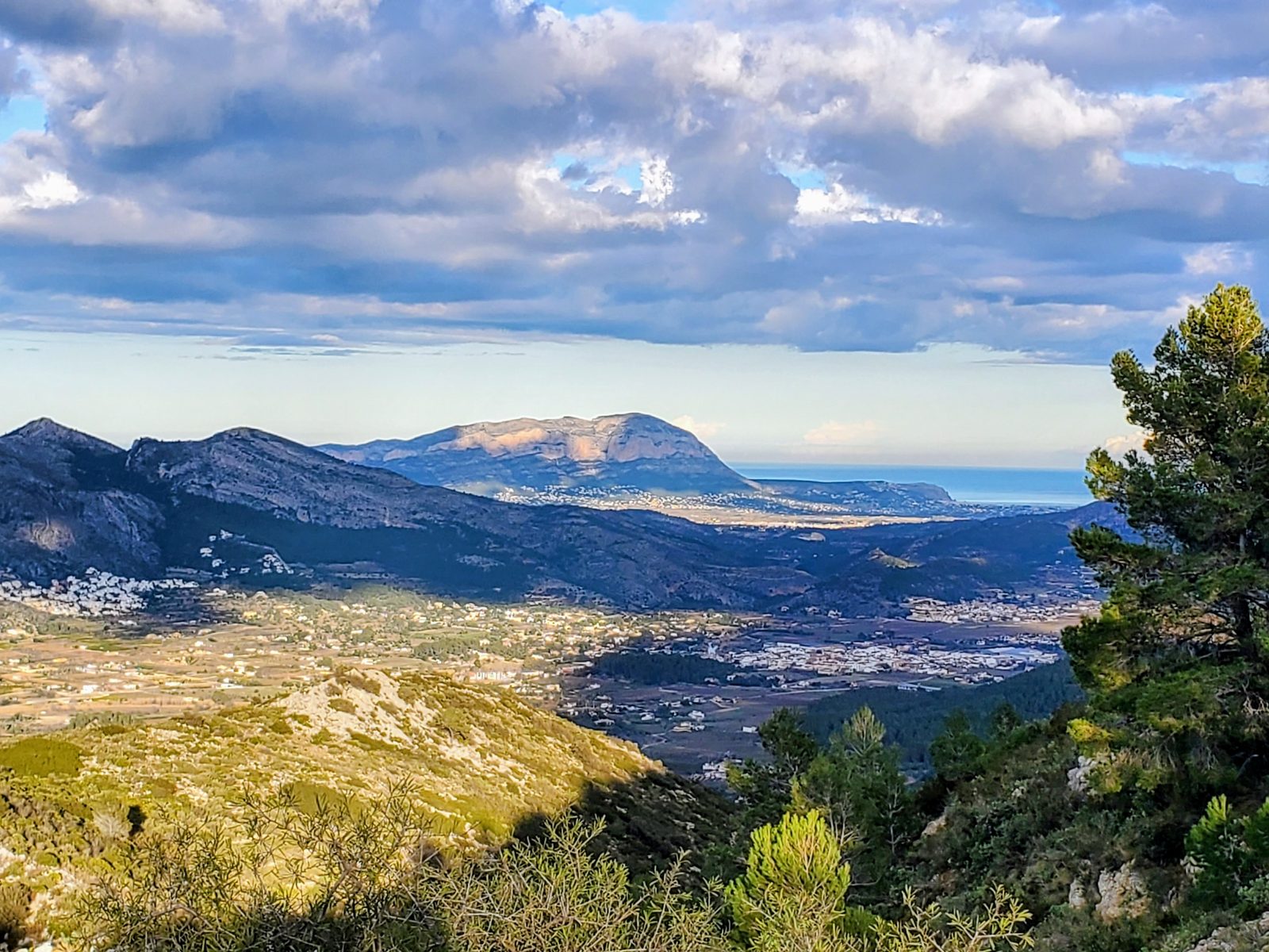 View across the Alicante sierras toward the Mediterranean